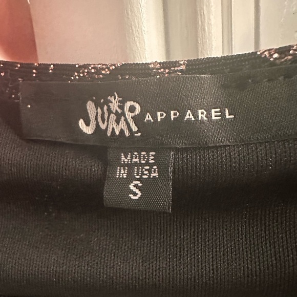 NWOT‼️ Jump Apparel JUMP Apparel Dress Rose Gold Glitter Short-Sleeve - Picture 8 of 8